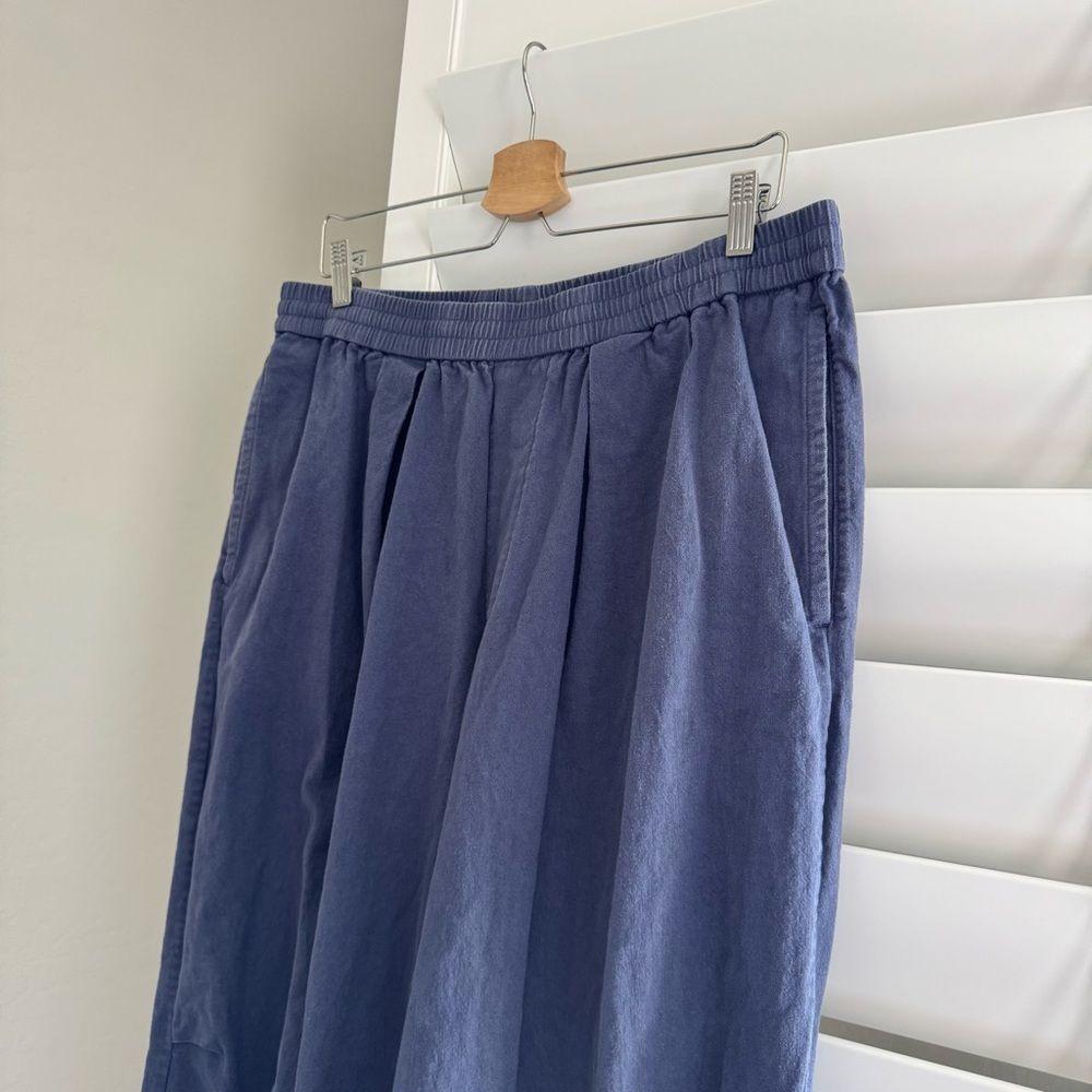 COS Men's Wide-leg Chambray Linen/Cotton French Blue Trousers Sz L - Picture 14 of 16